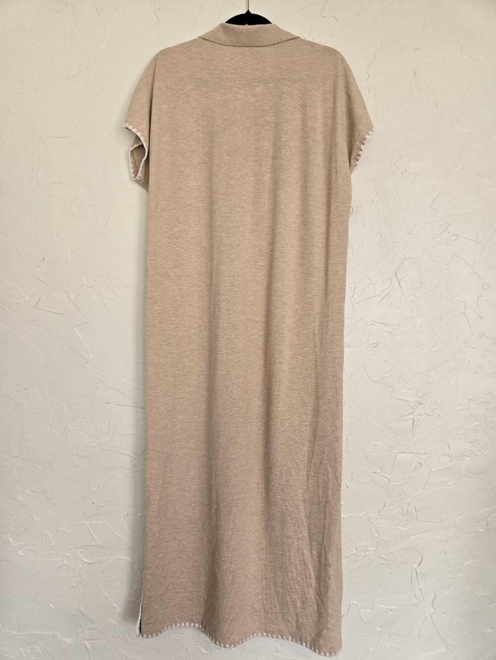 Tuckernuck Pique Melissa Maxi Tan White Embroidered Polo Dress, S - Picture 11 of 16